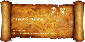 Psenkó Minna névjegykártya